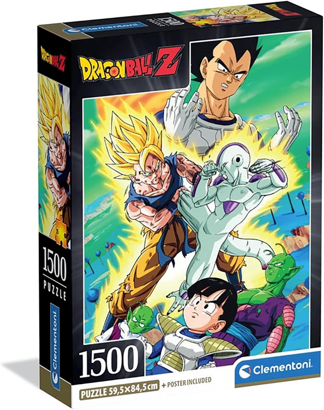 Clementoni - 31747 Puzzle 1500 Pieces for Adults and Teenagers, Dragon Ball Illustration with Poster Included, from the Anime Series, Compact Box, Gift Idea for Men and Women, Made in Italy, 59.5 x