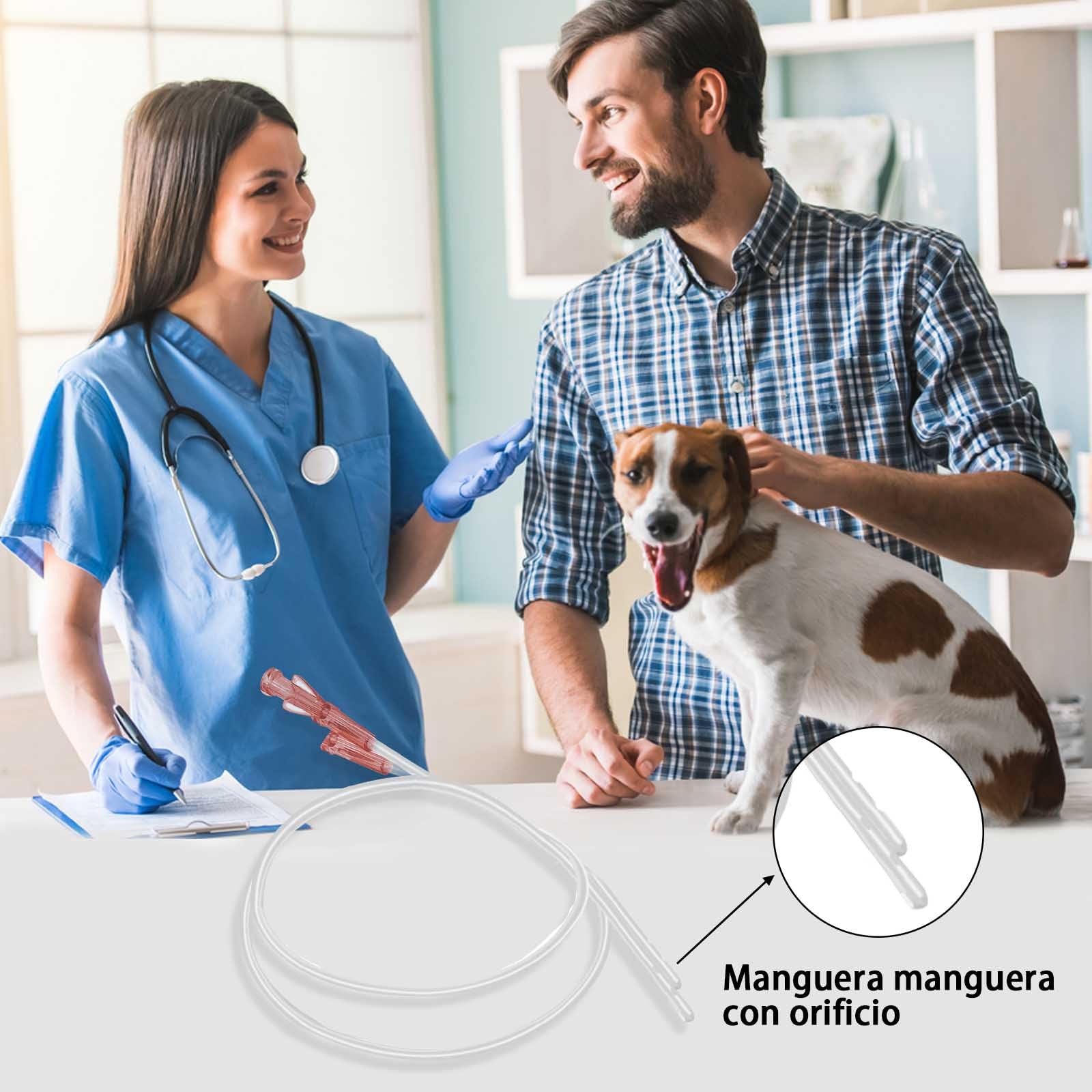 10 catéteres para perros con sonda de dragado uretral urinario de obstrucción de abertura lateral, instrumento veterinario (1,3 x 500 mm)