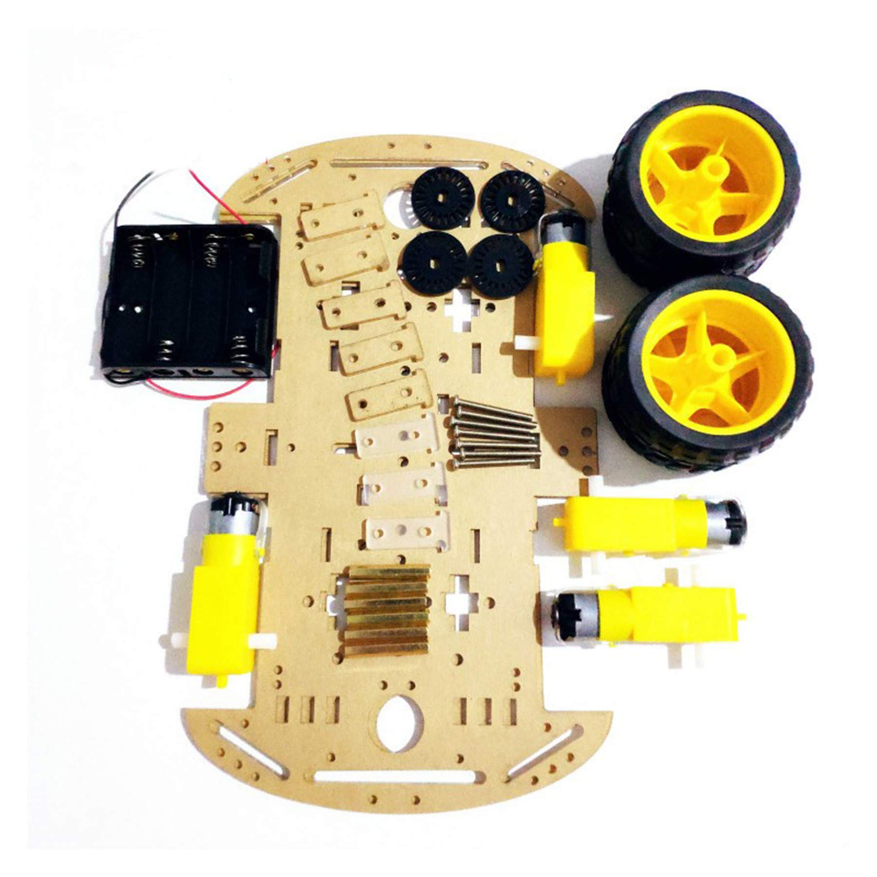 Chasis de Coche Inteligente 4WD para Arduino- con Motor de 4 Engranajes (DC 3V-6V/1:48) y Caja de batería(4wd)