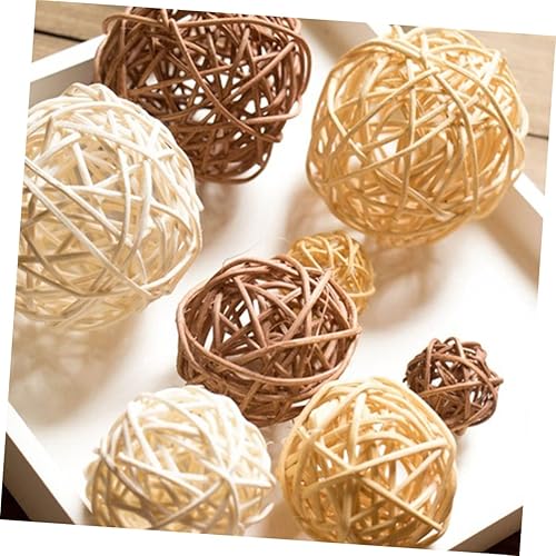 Miniatura 8 de Gadpiparty 15pcs Cm Decorative Vase Balls Ornaments White Easter Wedding Decoration Hanging Tree Ball Party  Wicker Rattan Natural Fillers Coffee