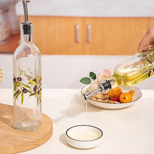 Miniatura 6 de TZSSP Dispensador de aceite de oliva y vinagre, juego de botellas dispensadoras de aceite de cocina con boquilla vertedora de acero inoxidable a