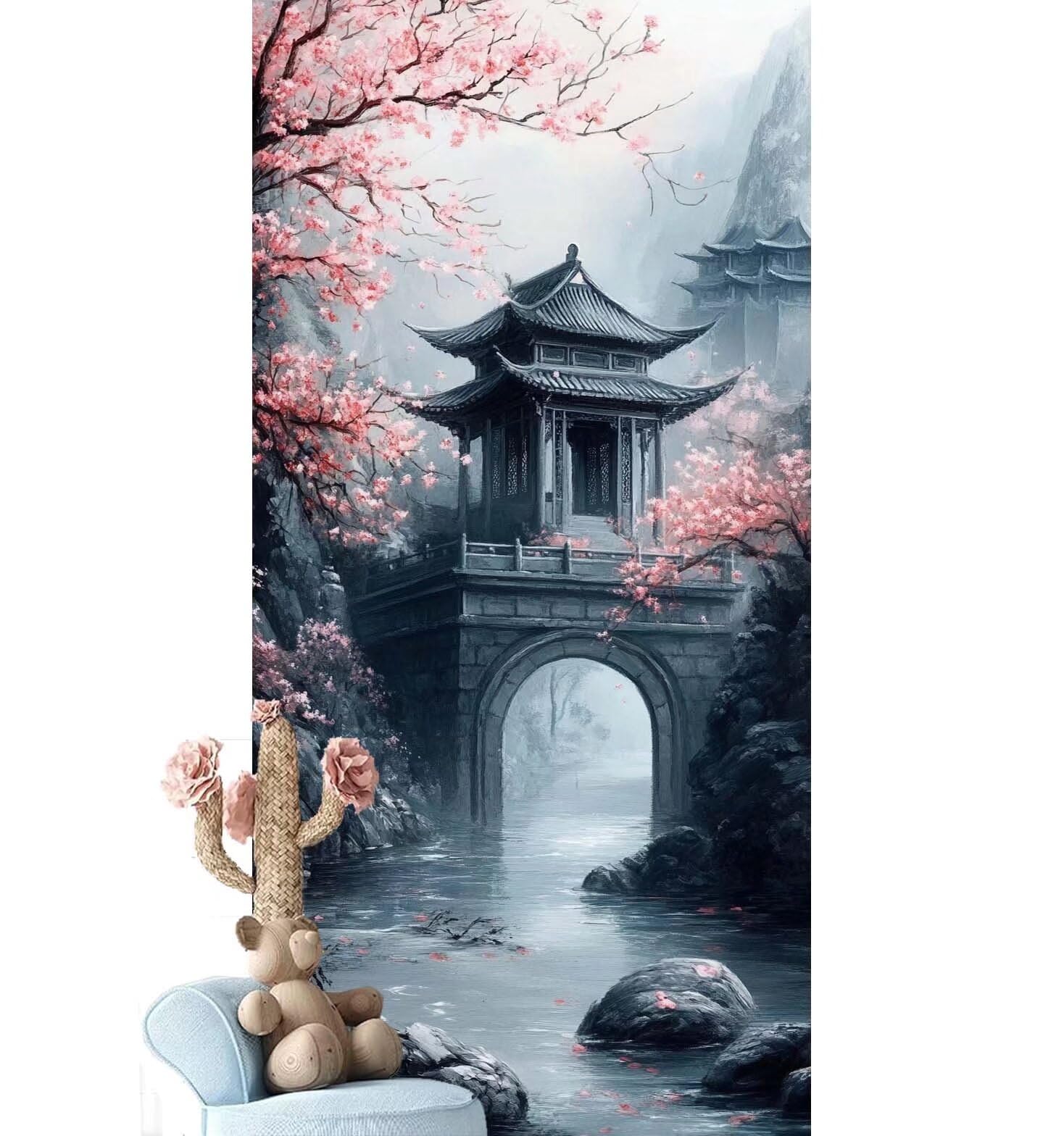 Dipingere con i Numeri per Adulti Bambini, Paint by Numbers con Pennelli Pittura a Pigmento Acrilico, Fai Da Te con Kit, Decora la casa Regalo (Senza Cornice)- Paesaggio,Giapponese 80x220cm V-753