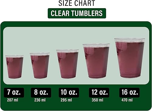 Miniatura 6 de PARTY BARGAINS Vasos de plástico transparente de 10 onzas, paquete de 100 vasos transparentes de plástico resistente, ideales para bodas, Acción de