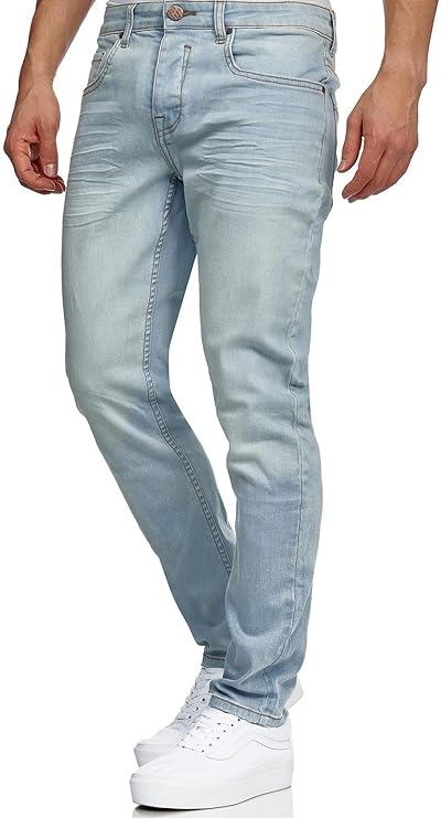 Tazzio - Jeans da uomo, aderenti, elasticizzati, denim, 16533 Nero 32W x 32L