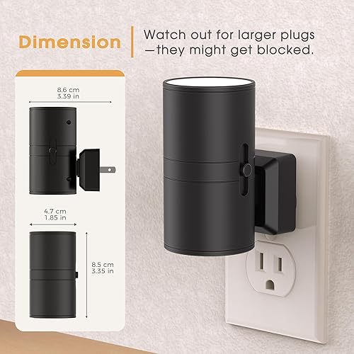 Miniatura 92 de Briignite - Luces nocturnas led enchufables, 3CCT, sensor de anochecer a amanecer, de 3000 K, regulable para pasillo, dormitorio, escalera, paquete