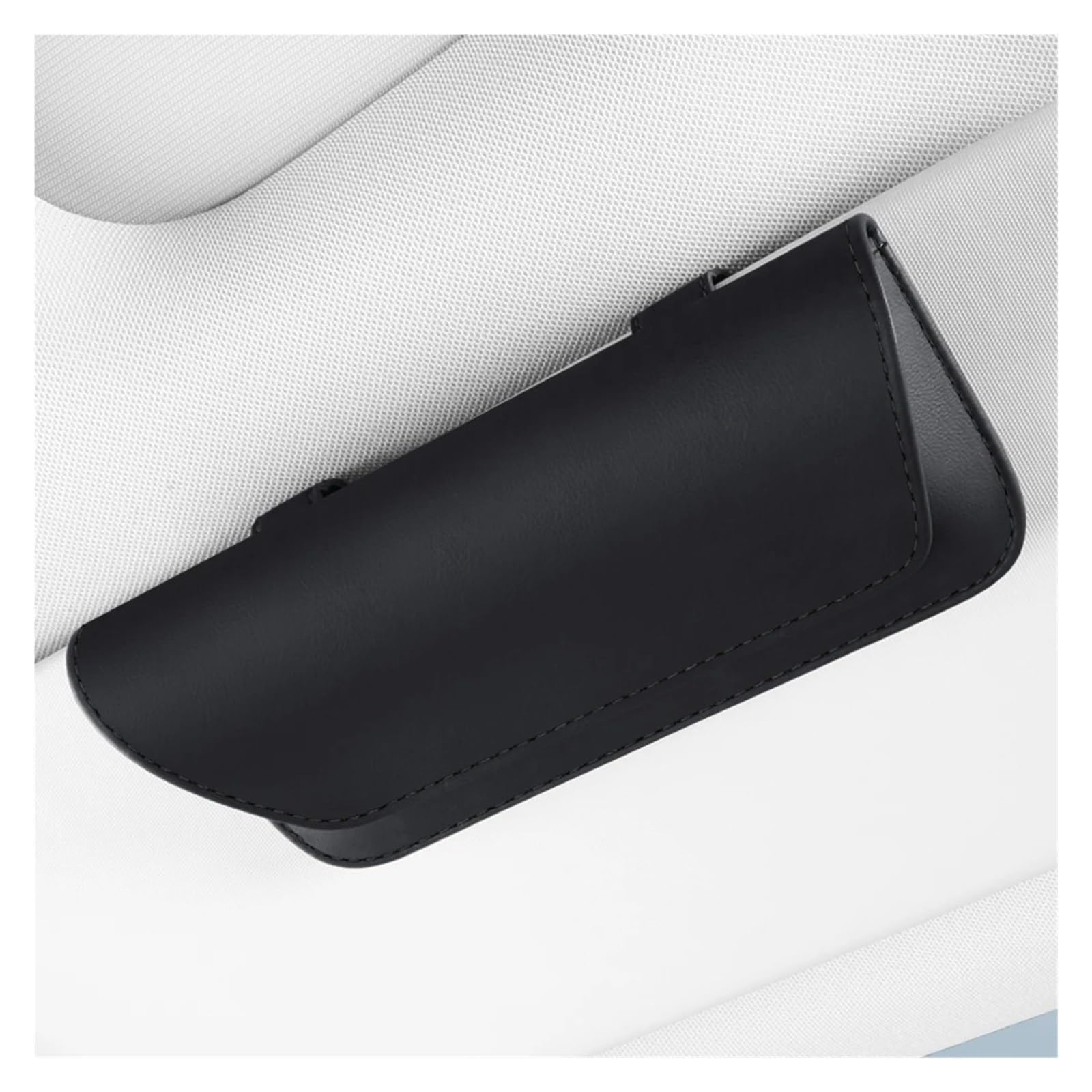 Auto Sonnenbrillenhalter Magnetischer Sonnenblenden-Sonnenbrillenhalter – Universelles Brillenetui Aus PU-Leder Mit Beflockungsfutter Autos SUVs Und LKWs(Black)