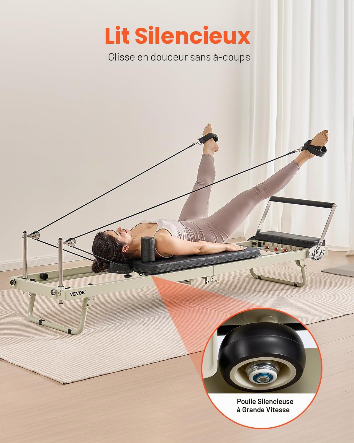 VEVOR, Réformateur Pilates Pliant Unisexe Adulte