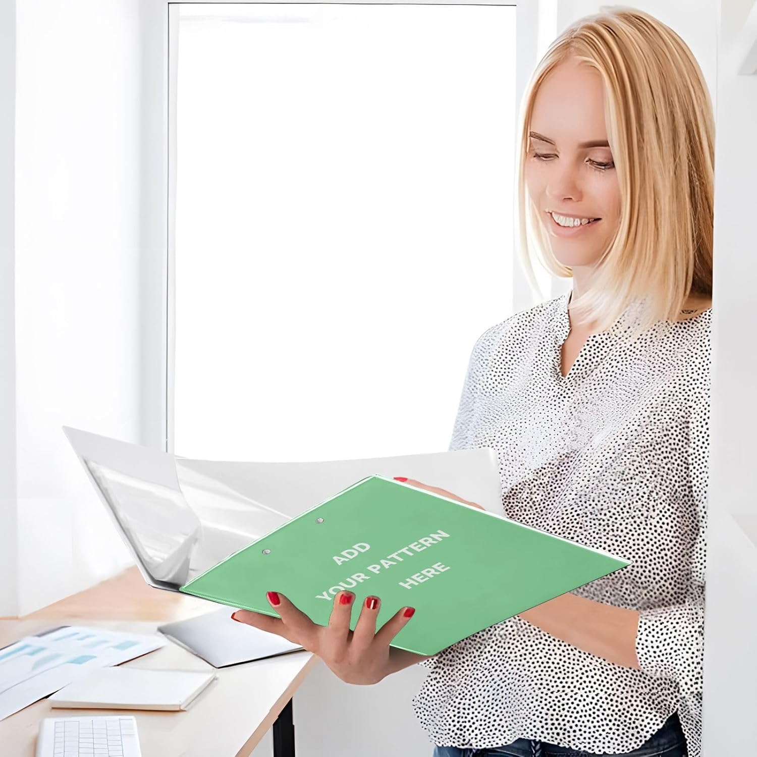 Custom Your Pattern Sturdy 3 Ring Binders 1.5 Inch D Rings Binder with Clear Pockets 1 1/2 inch Decorative for Office