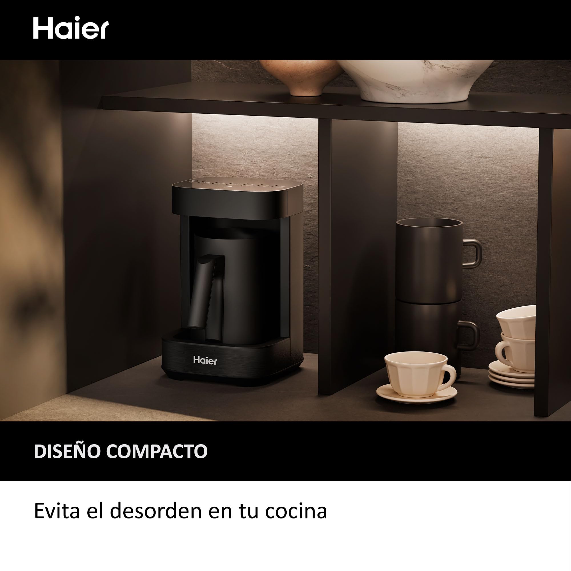 Haier Multi-Bebidas Calientes & Espumador, Programas Múltiples para Café, Chocolate Caliente, Té e Infusiones [I-Master Series 5]