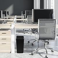 Vista 4 de Cubo de basura de plástico de 16 litros, cubo de basura con tapa abatible (negro)