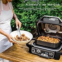 Vista 7 de Parrilla de exterior Ninja OG751 Woodfire Pro con termómetro incorporado, parrilla Master 7 en 1, ahumador de barbacoa y freidora de aire