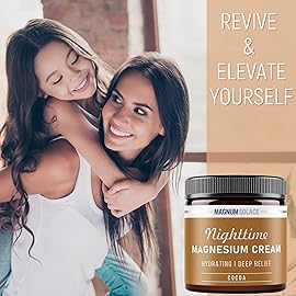 Magnesium Cream - Nighttime Magnesium Lotion - Apply to Legs, Buttocks, Arms or Chest - Topical Magnesium Chloride - USA Made and Safe for Kids (Cocoa)