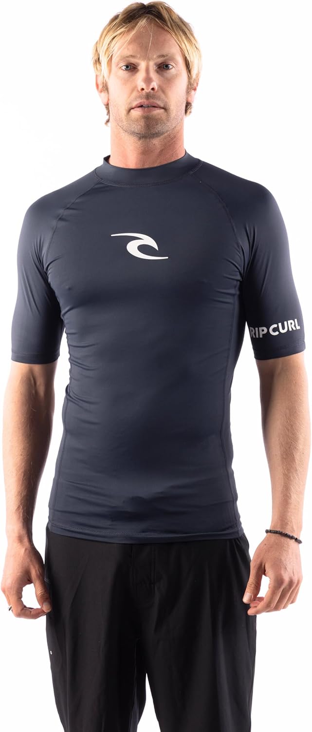 Short Sleeve Rashguard - UPF 50+ Sun Protection Surf Shirt, Tight Fit Rash Vest