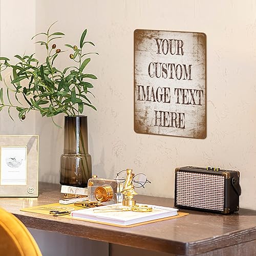 Miniatura 5 de Generic Letrero personalizado  Letreros de metal de aluminio, estilo vintage, vertical, 12 x 16 pulgadas, montaje en pared, oficina, dormitorio,
