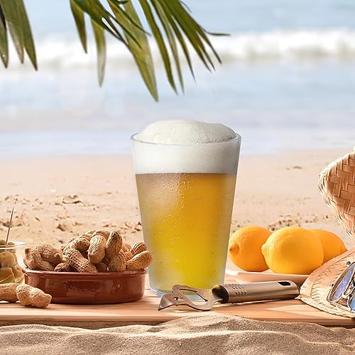 Miniatura 6 de REALWAY - Vasos grandes de plástico reutilizables de 32 onzas, vasos transparentes irrompibles para té helado, juego de 6 vasos apilables para