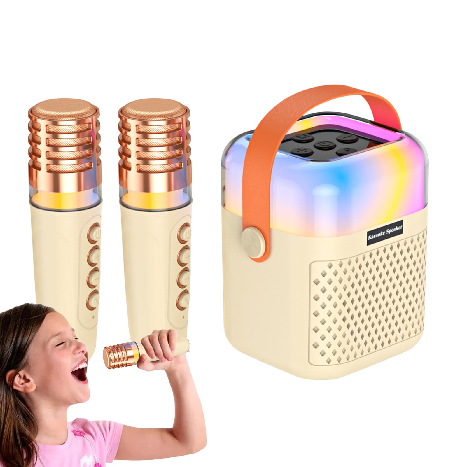 Máquina De Karaoke para Niños Altavoz Inalámbrico para Cantar con 2 | Altavoz Exterior para Karaoke Para En Oficina Patio Jardín Exteriores Reuniones Hogar Y Escenarios