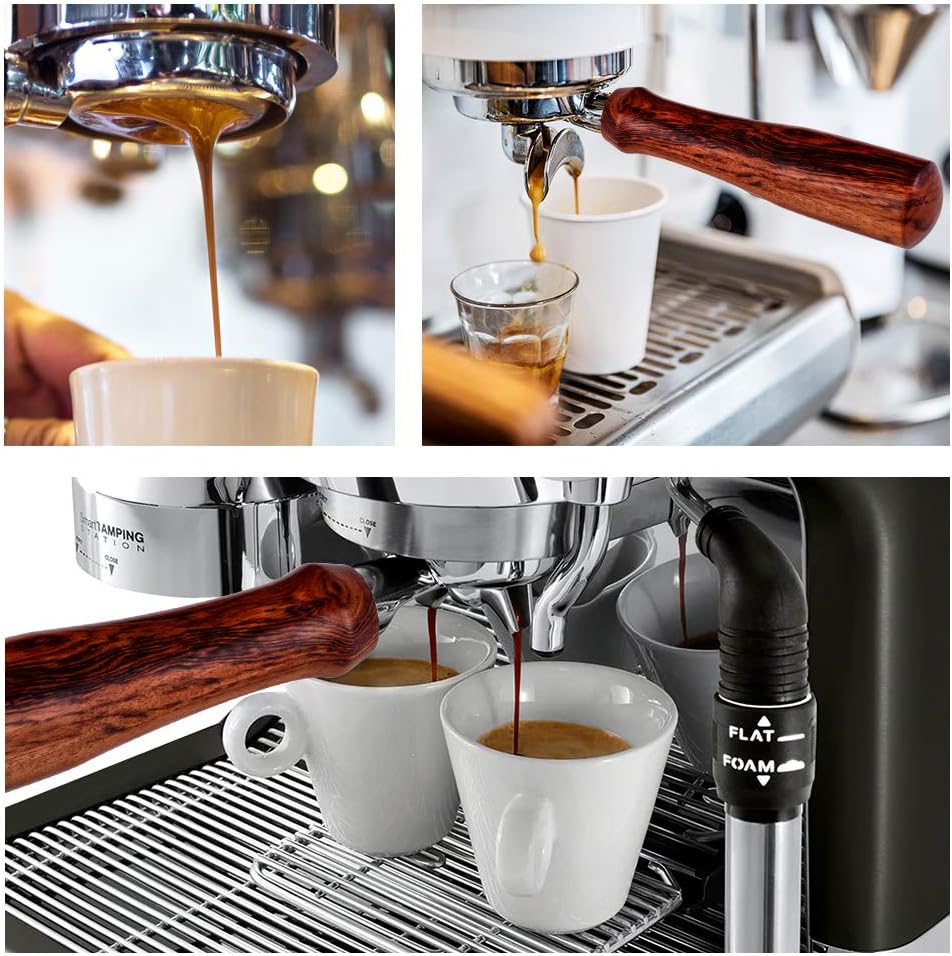 70% Off Everything 54mm Bottomless Portafilter, Compatible with Breville BES880/878/875/870/840/810 for Espresso Machines Coffee Accessories with Wooden Handle&Filter Basket Included