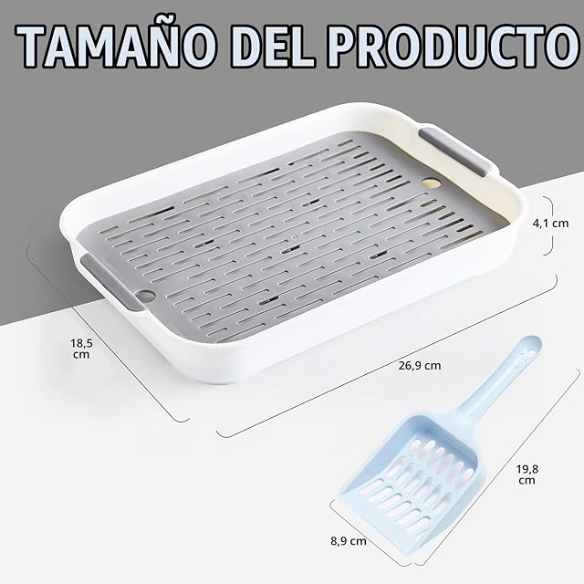 Foto 2 de 7 de Bandeja Conejo con Pala 27 x 18,5 x 4 cm Baño de Conejo Esquinero Conejos