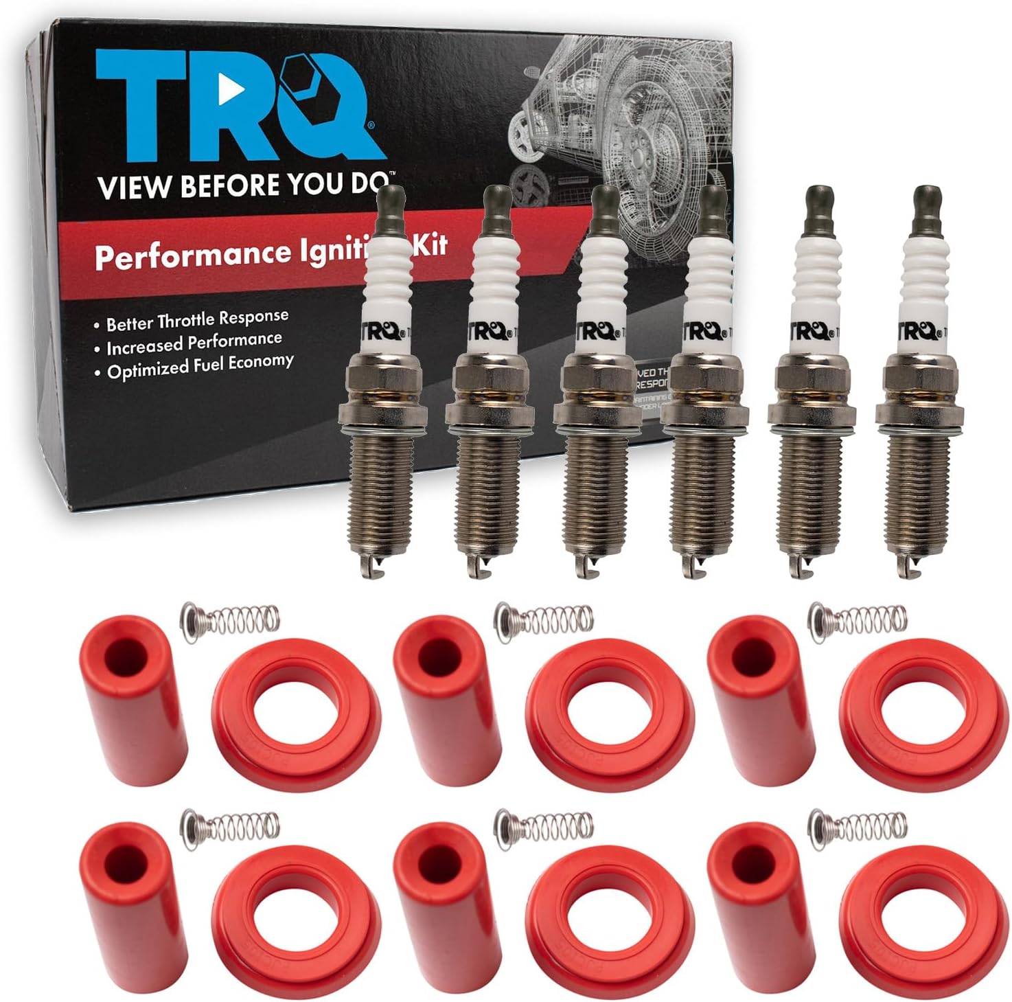 TRQ Performance Ignition Coil and Spark Plug Kit 12 Piece Compatible with 2004-2008 Mitsubishi Endeavor 2005-2006 Galant