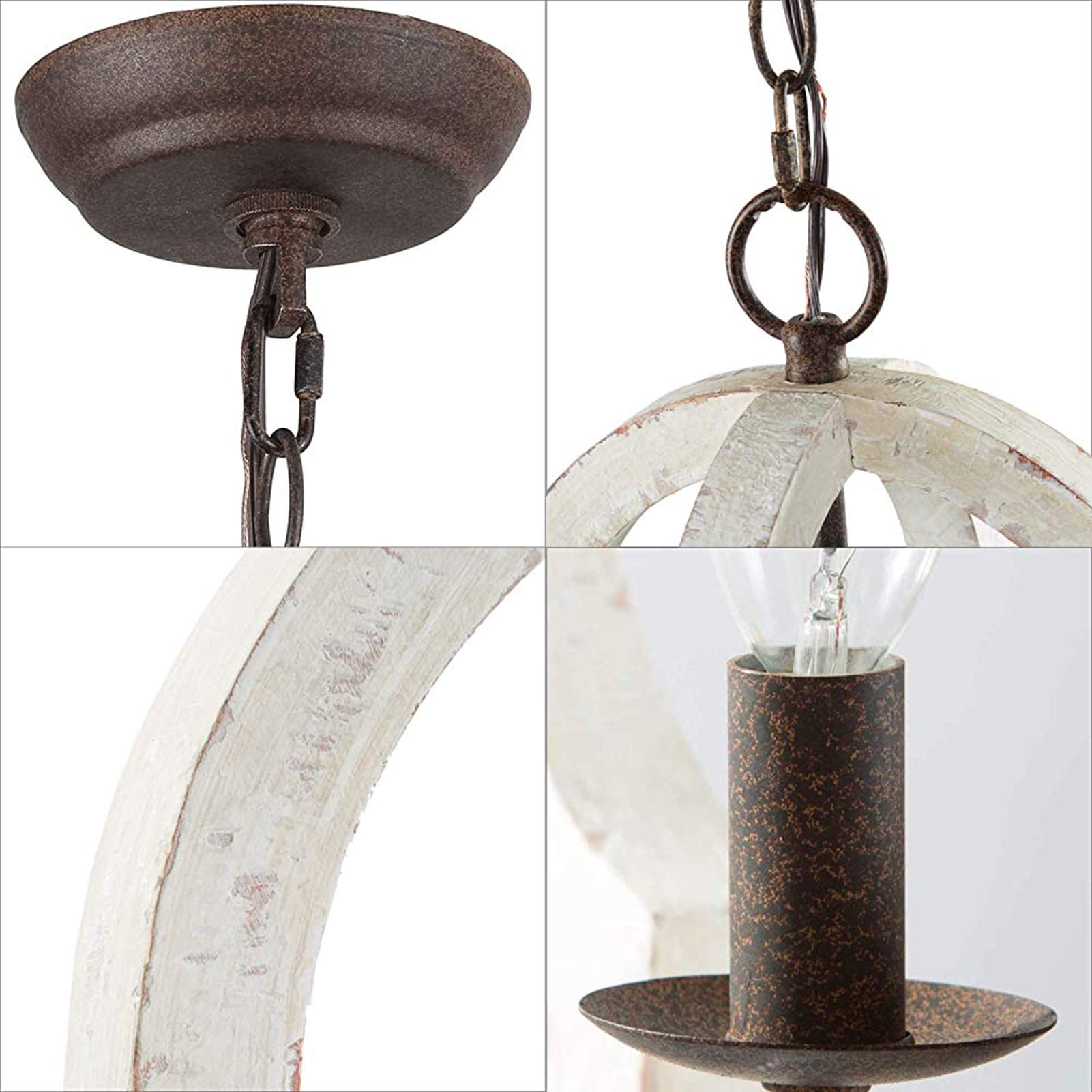 YRYRYW Antyczne eleganckie podczas świateł do salonu sypialnia jadalnia, Hyun wyłącz światła, e14 rustykalny vintage drewniany żyrandol z korytarza, lampka sufitowa Shabby Chic w stylu, francuskie