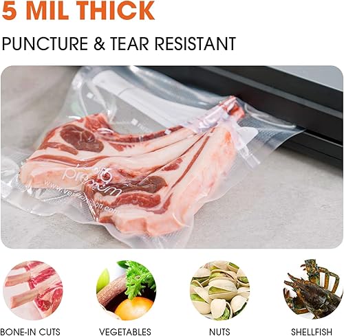 Miniatura 2 de Vesta Precision - Rollos de bolsas selladoras al vacío de alta calidad, 8 pulgadas x 20 pies (2 rollos), 11 pulgadas x 16 pies (3 rollos) de grosor