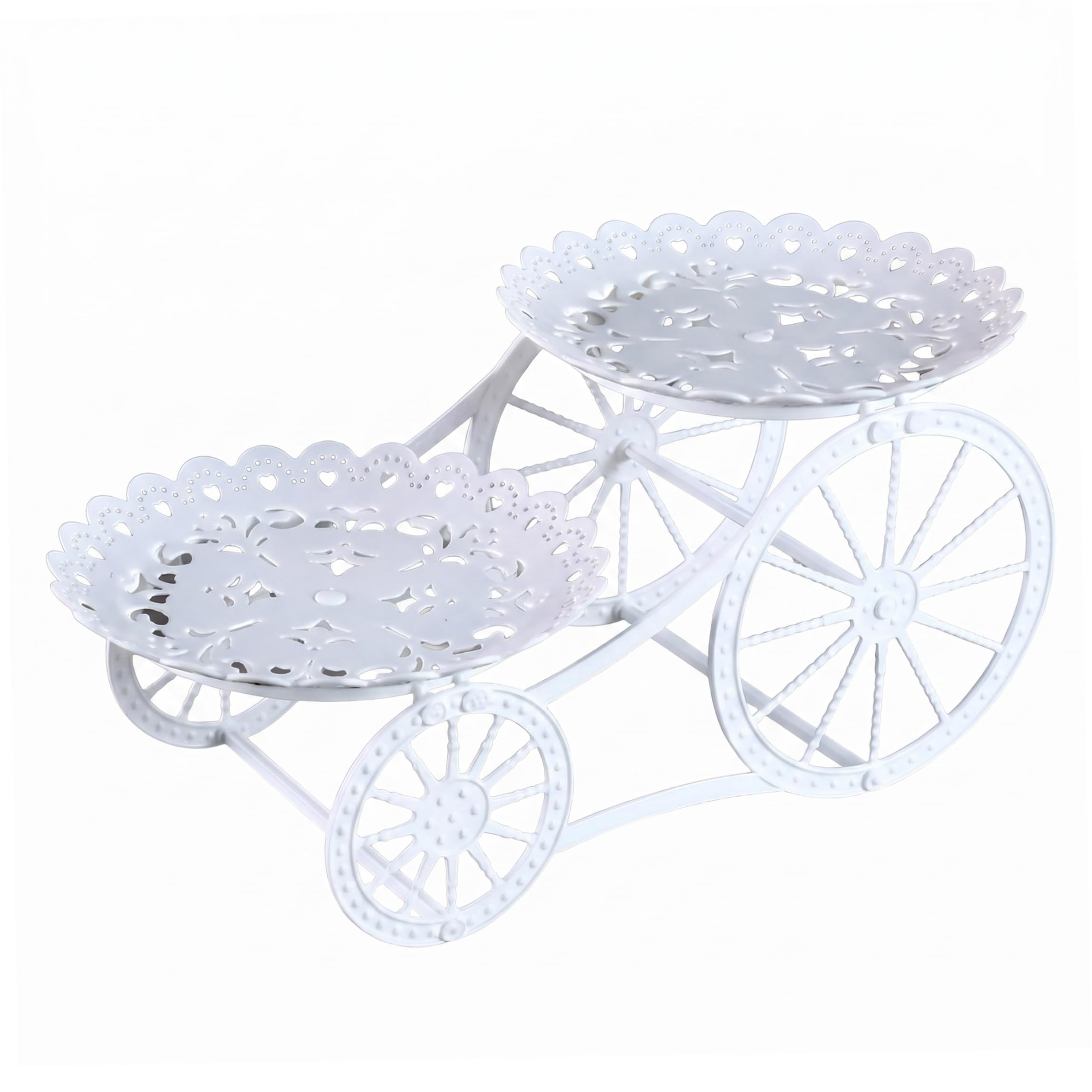 Soporte de Plástico para Cupcakes de 2 Niveles con Bandeja de Carro Hueco Multiusos Lavable