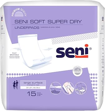 Seni Soft Super Dry Fully Breathable Underpads, 60 PCS | Underpad