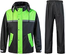 Men's Rain Suit Reflective Waterproof Rain Suit Motorcycle Windproof Unisex Set of Waterproof Jacket and Rain Trousers