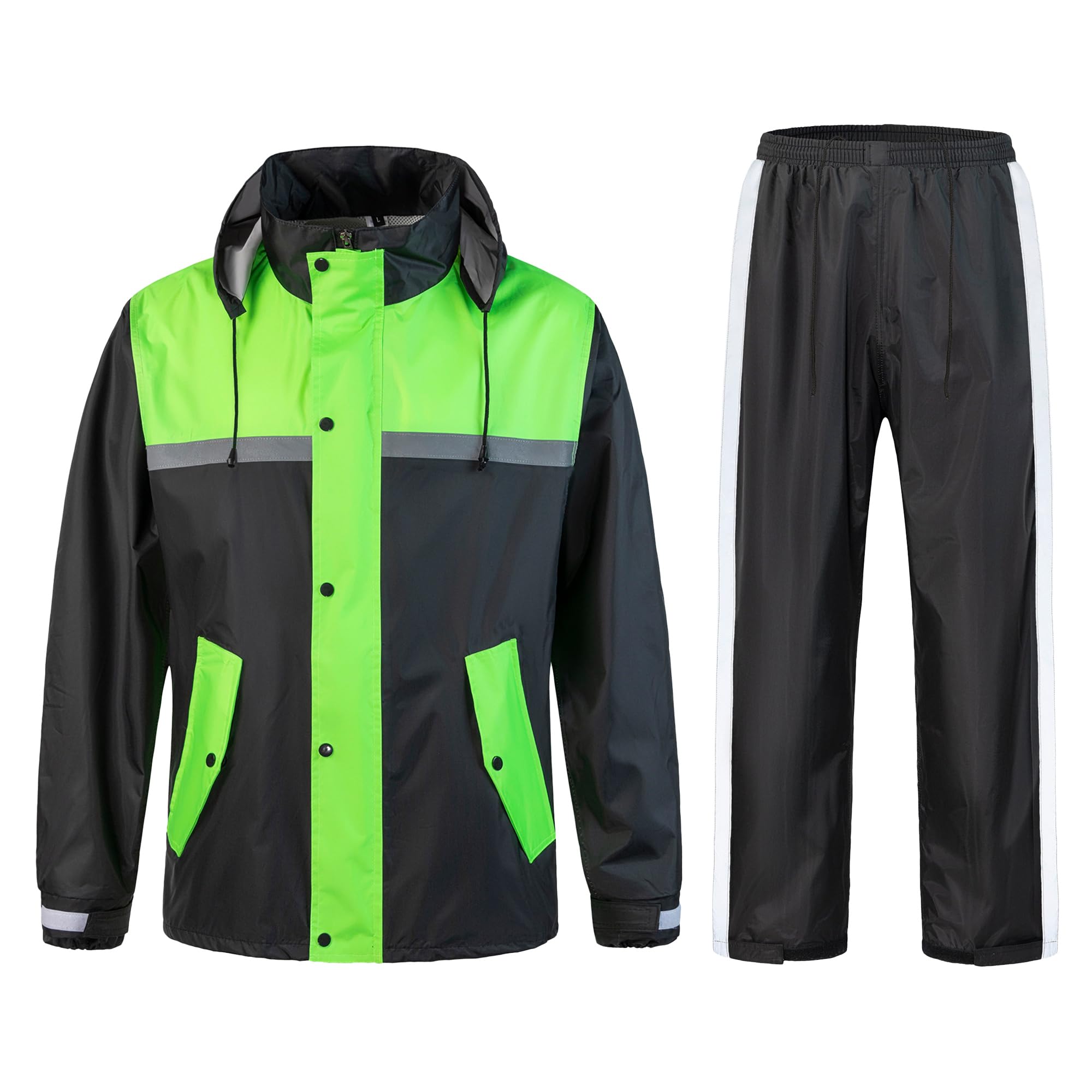 Combinaison Pluie Homme Imperméable 2 Pièces - Veste Et Pantalon Réfléchissants - KTWOLEN