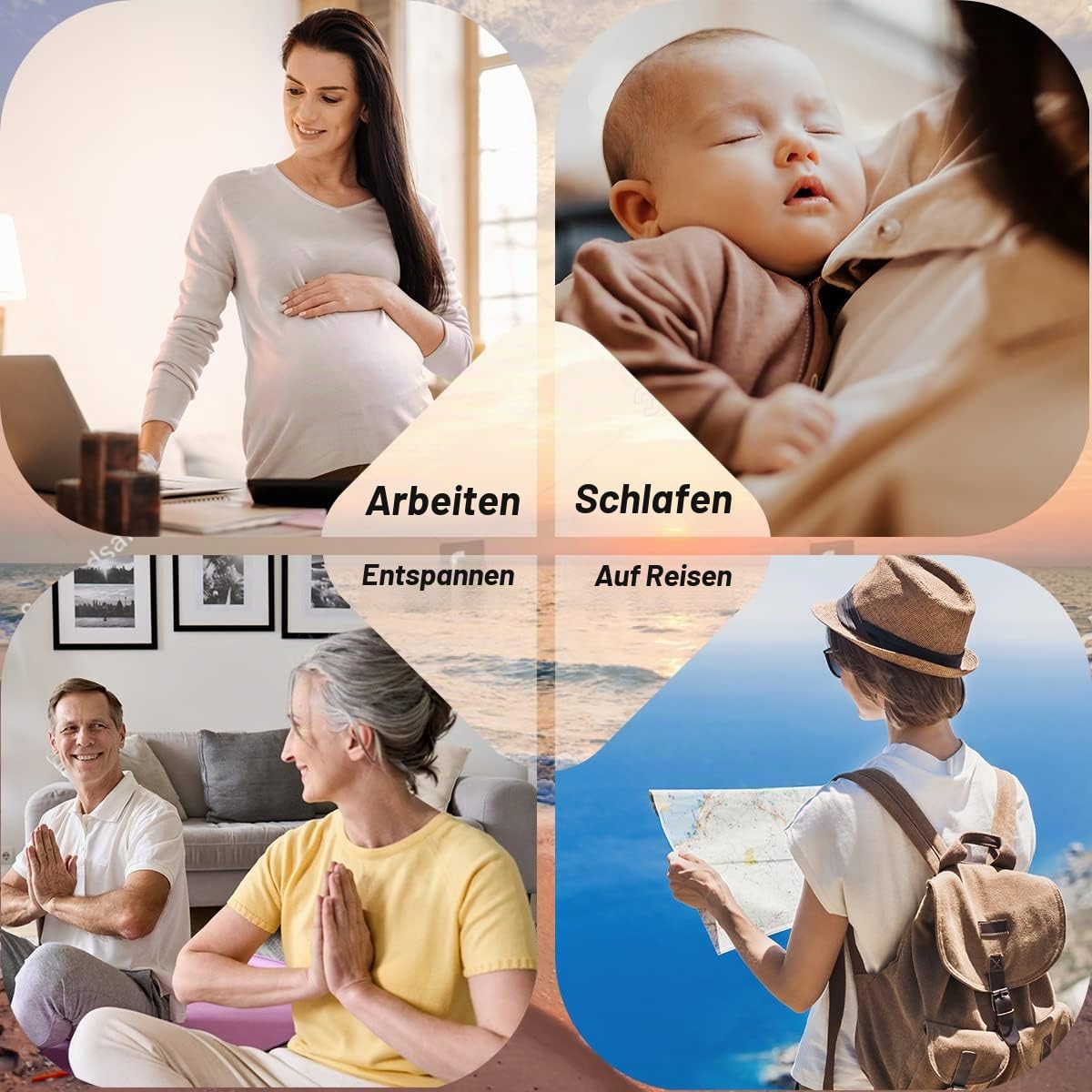 Color Noise Soundmaschine mit 10 Farben Nachtlicht, 25 Geräusche, 32 Lautstärkestufen, 3 Helligkeitsstufen, 5 Timer und Memoryfunktion