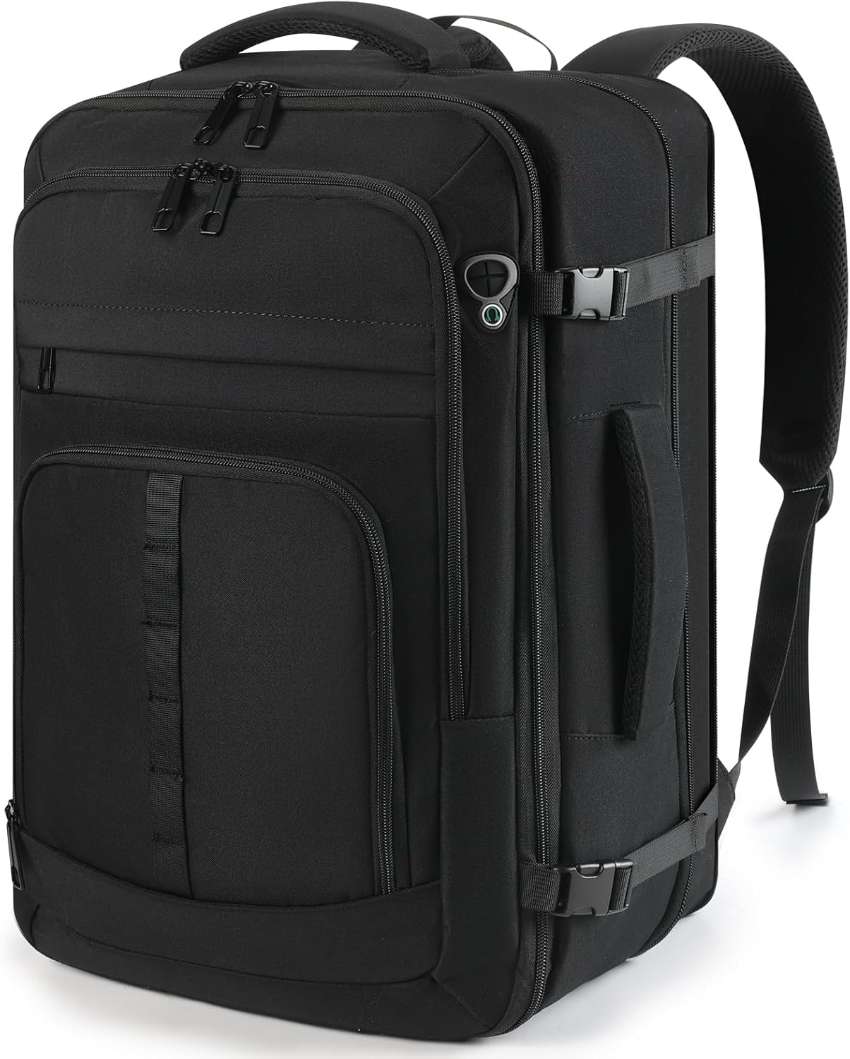Spacious Travel Backpack,Expandable 1-5 Days Carry on Backpack with USB Cable Port,Fits 17.3" Laptop Notebook,Water Resistant Weekender Backpack for Men Women Bussiness Trips,Daily Use,Black