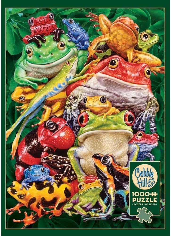 Cobble Hill 1000 Piece Puzzle - Frog Business - Sample Poster Included