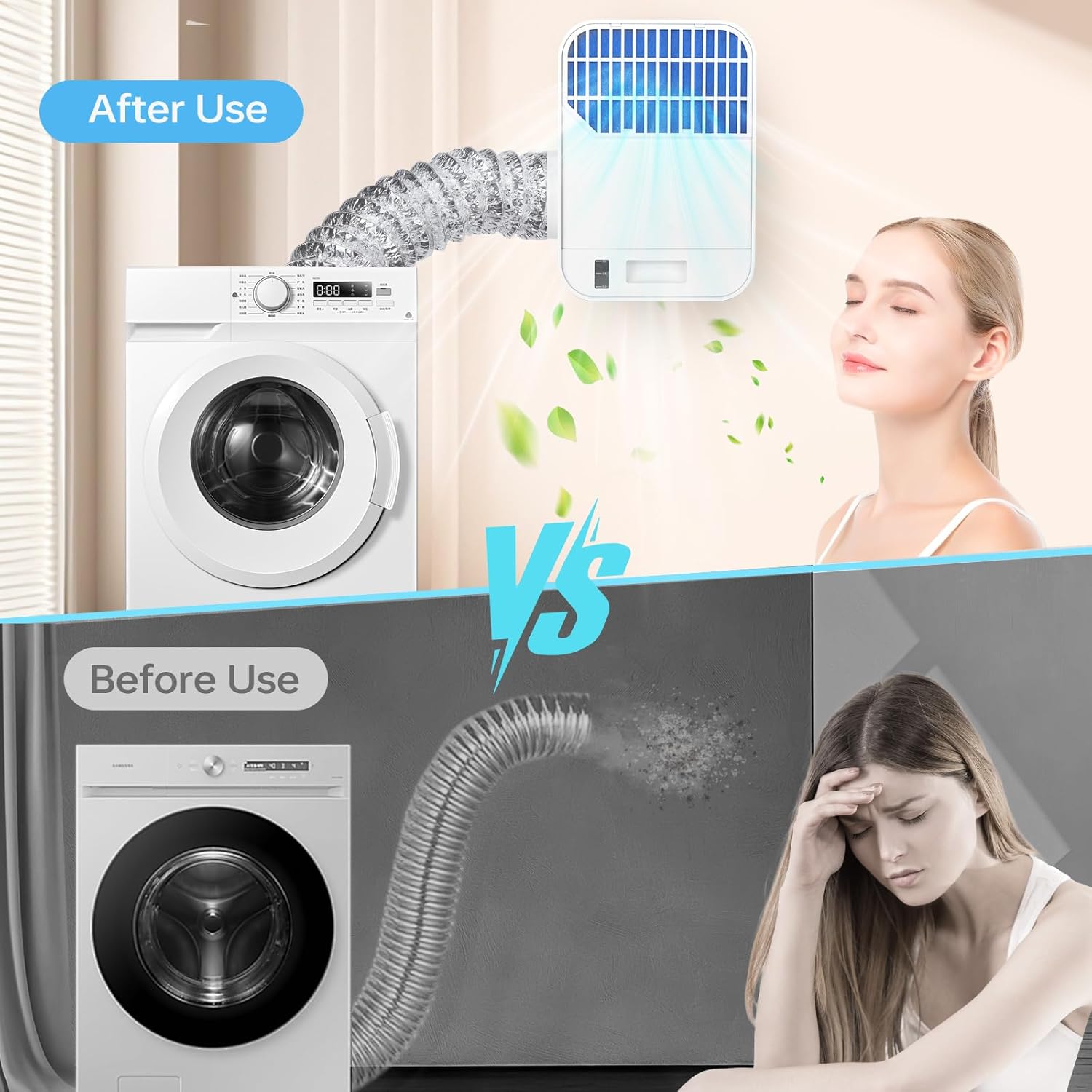 6-Layer Pro Indoor Dryer Vent Kit for Electric Dryers, Enhanced Air Quality & Energy-Saving, Upgraded 3-in-1 Dryer Vent Box with 10ft Foil Hose, Large Water Drawer & 6 Filters, for Apartments, RVs