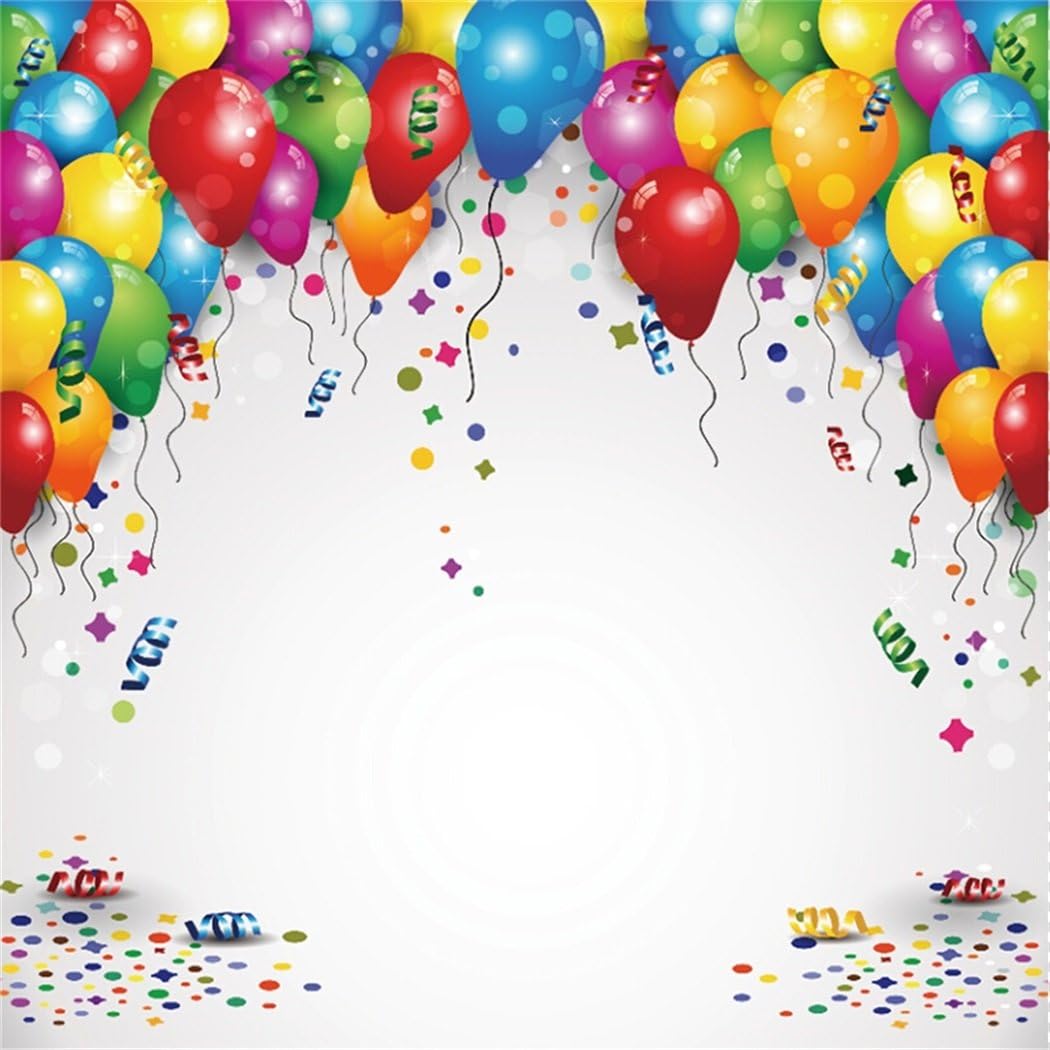 YongFoto Fondale Fotografico In Vinile 1,5x2,2m - Palloncini Aerostato Con Fiori Per Compleanno Bambini