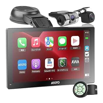 ATOTO P5 ポータブルナビ 9インチ 1280x720 ATOTO P5 ポータブルナビ 9型 バックカメラ付 QLED 無線CarPlay