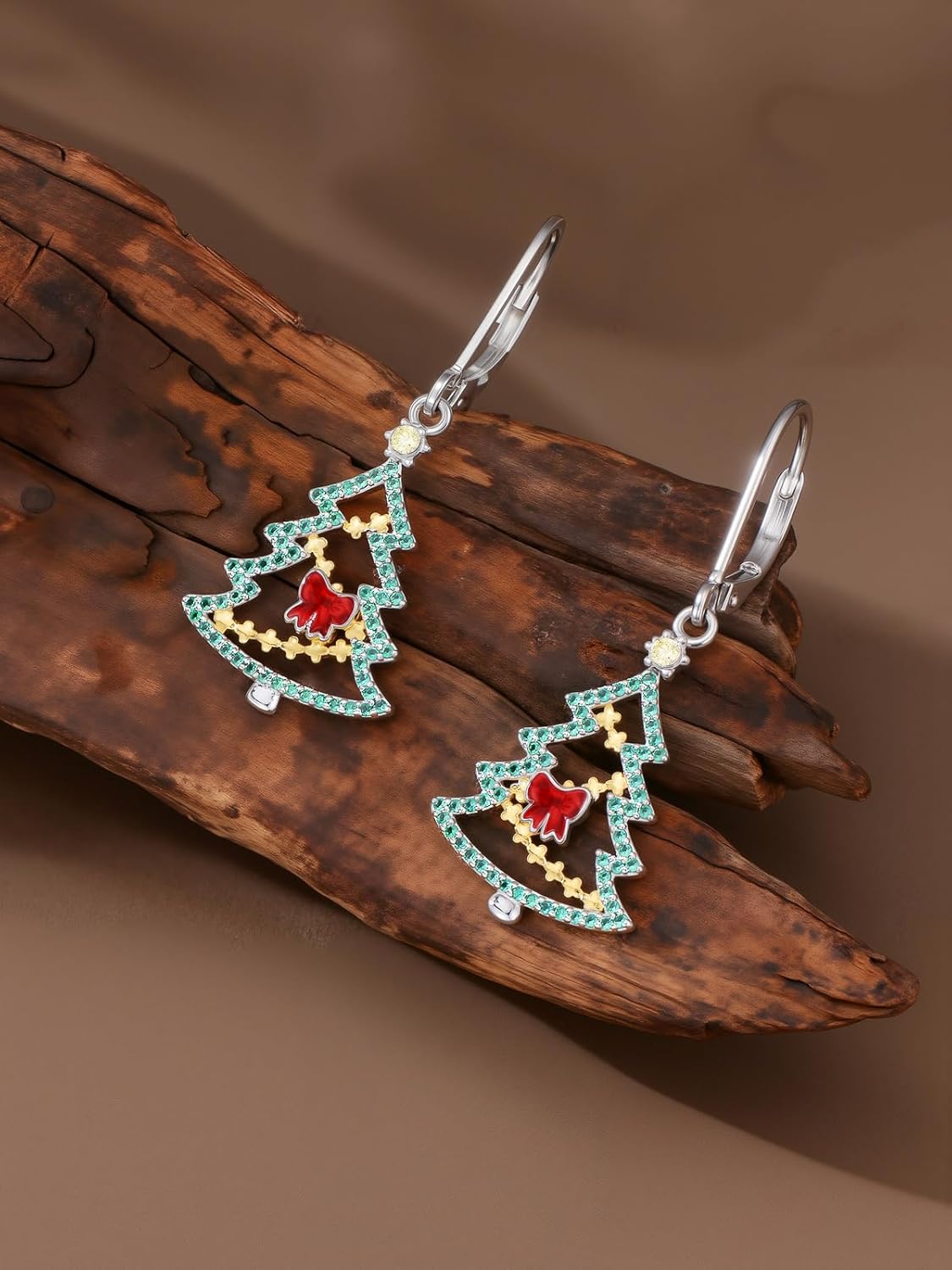 Dorunmo Christmas Earrings for Women 925 Sterling Silver Snowman/Reindeer/Christmas Tree with Crystal Dangle Dorp Earring Cute Colorful CZ Xmas Gifts - Image 3