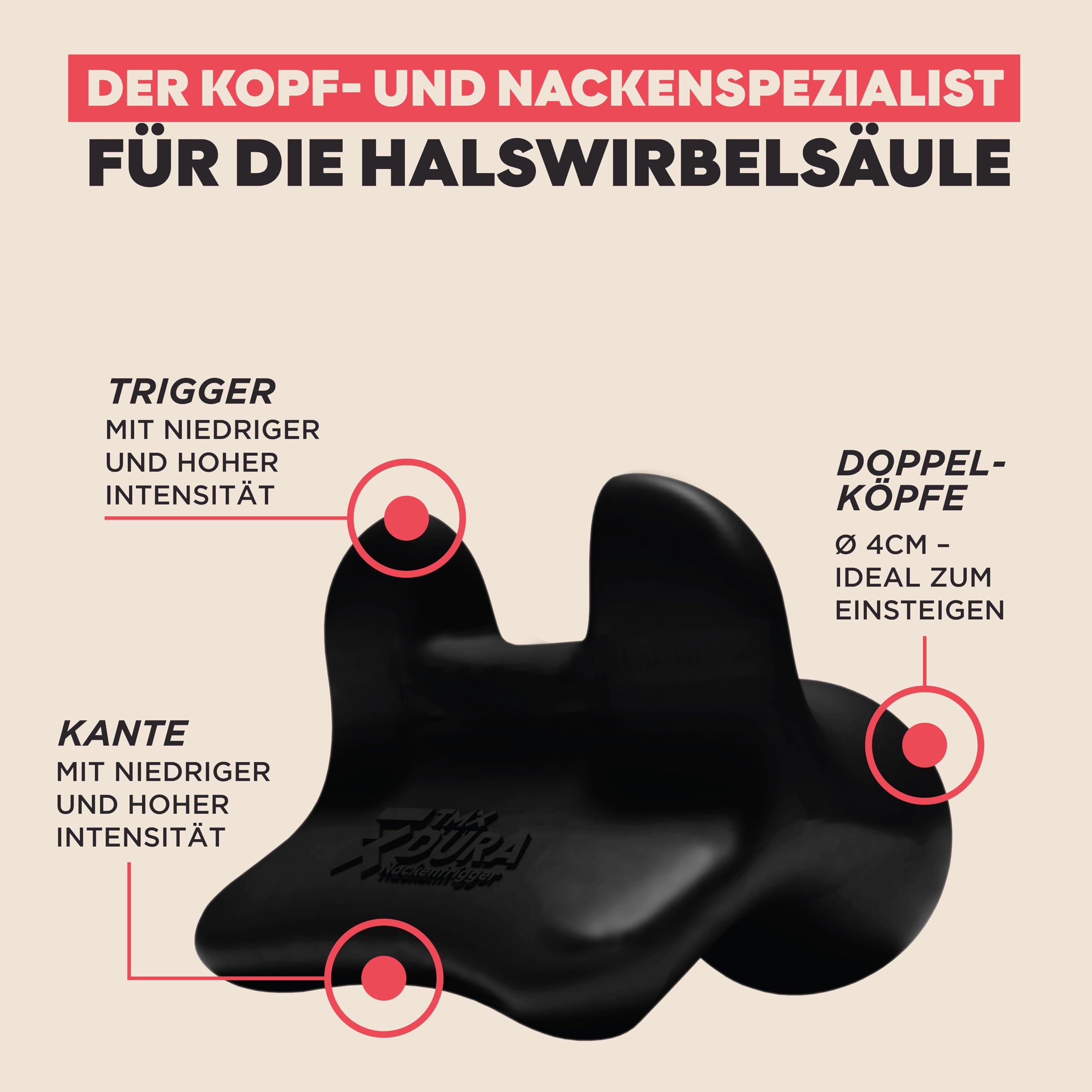 TMX® Rücken-Bundle | Massage-Set | Akupressur gegen muskuläre Rückenschmerzen | Schmerzpunktmassage | Triggerpunktdrücker | Triggerpoint-Massage | 4 Trigger-Tools in einem Set