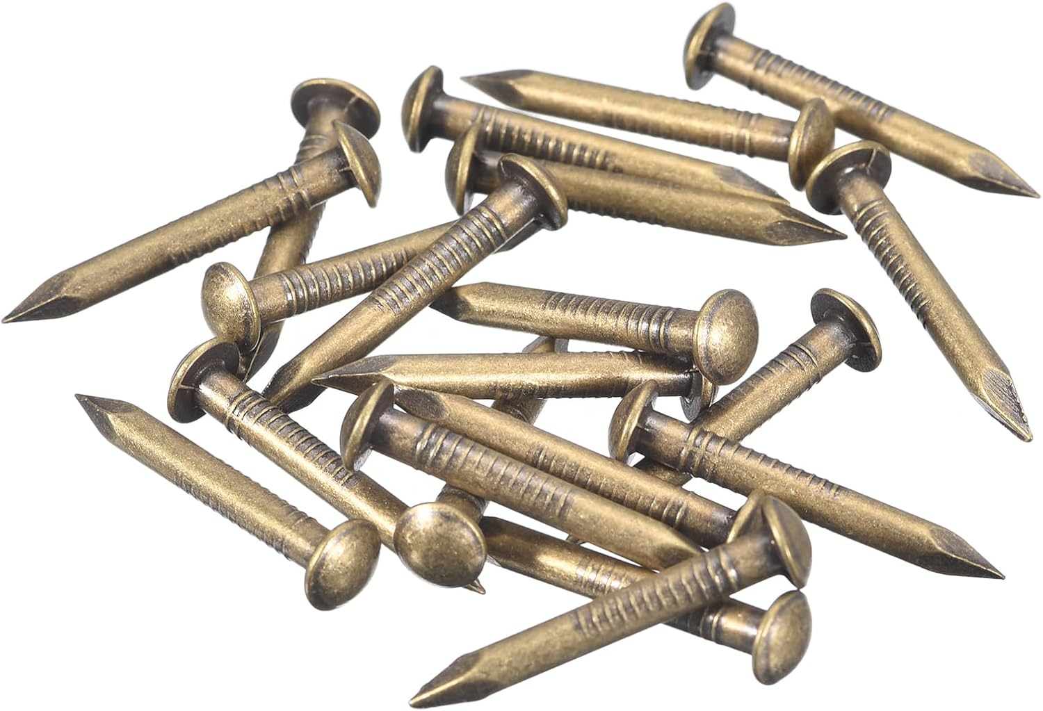 uxcell 20 Pcs Small Tiny Nails 2.8mmx20mm(DxL) Tiny Brass Nails Hardware Nails Small Nail for Wooden DIY Decorative Boxes Household Accessories, Bronze Tone