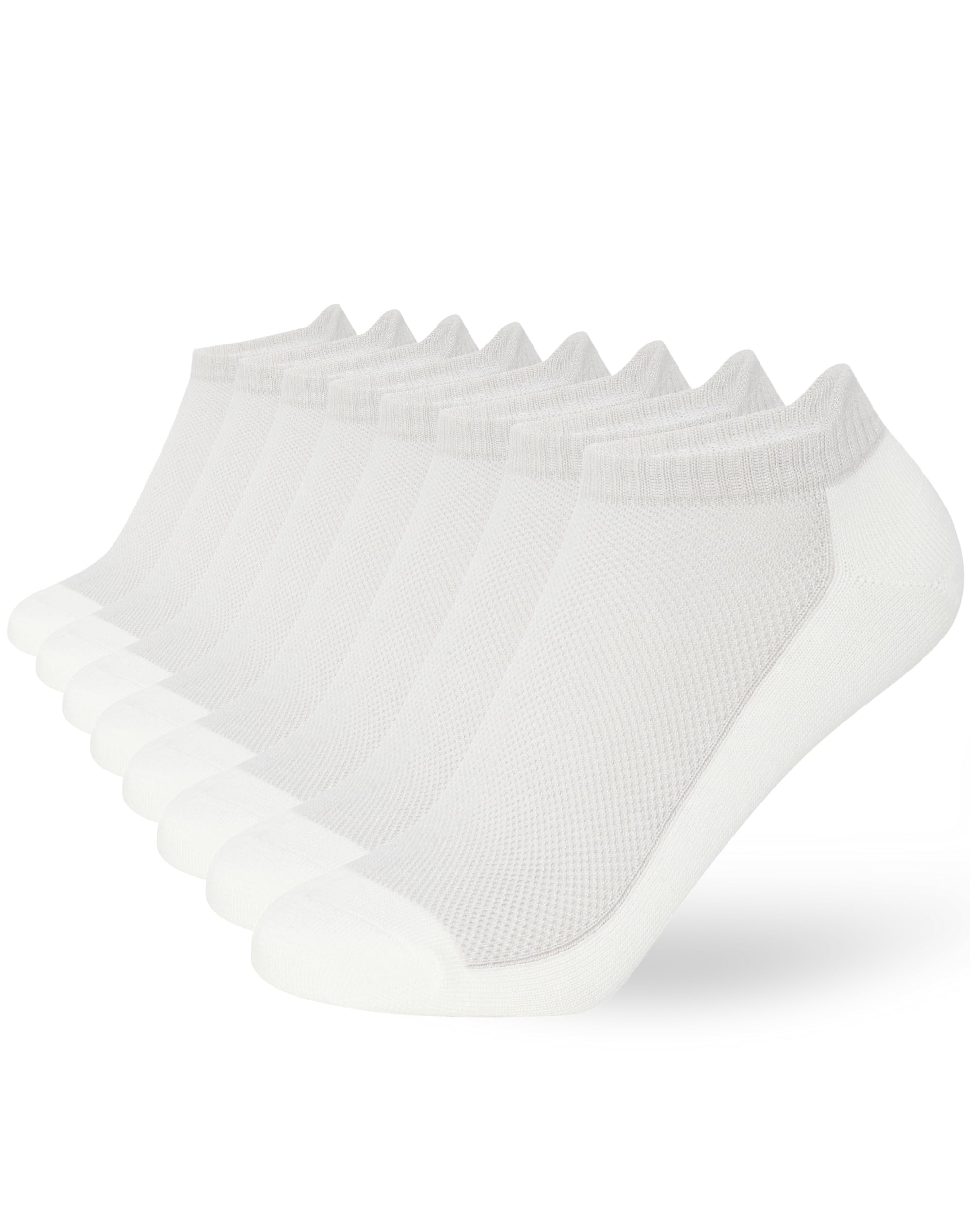 FM London Lot de 8 Paires de Chaussettes pour Homme en Bambou, Socquettes pour Homme, Chaussettes de Running, Respirantes, Résistantes aux Odeurs, avec Languette de Protection au Talon