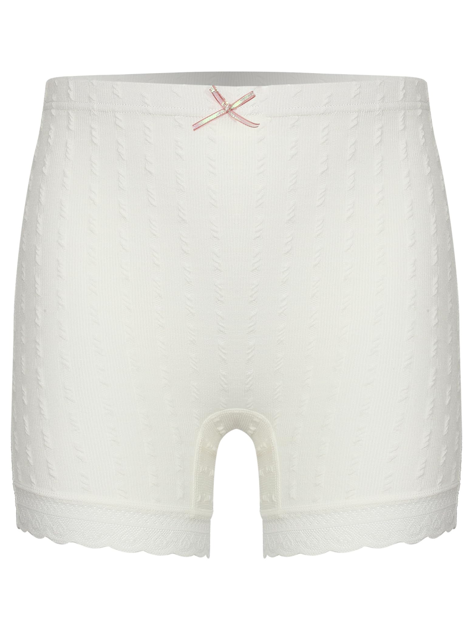 Little Girls Safety Panties Lace Trim Ribbed Bike Shorts Solid Color Underdress Shorts Underwear