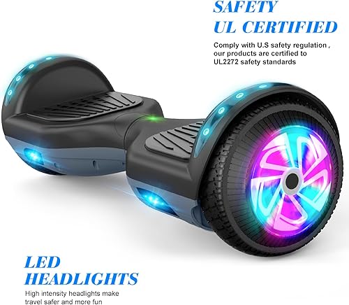 Miniatura 6 de FLYING-ANT Hoverboard, aeropatinetas autoequilibrantes de 6.5 pulgadas con Bluetooth y luces LED intermitentes, hover board para niños y adolescentes