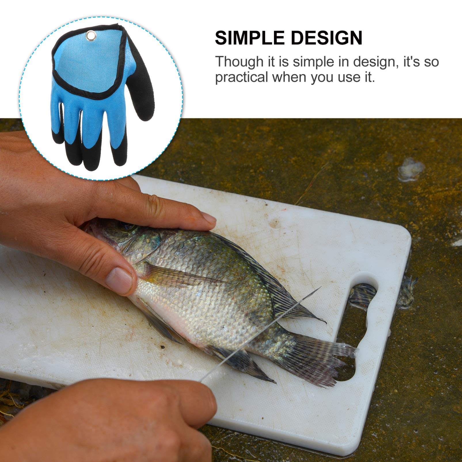 SUPVOX Anti-Slip Fishing Tackle Women Hand Black Killing Fish Glove Catch Fish Anti-Slip Glove for Killing Fish Thickened Fish Catching