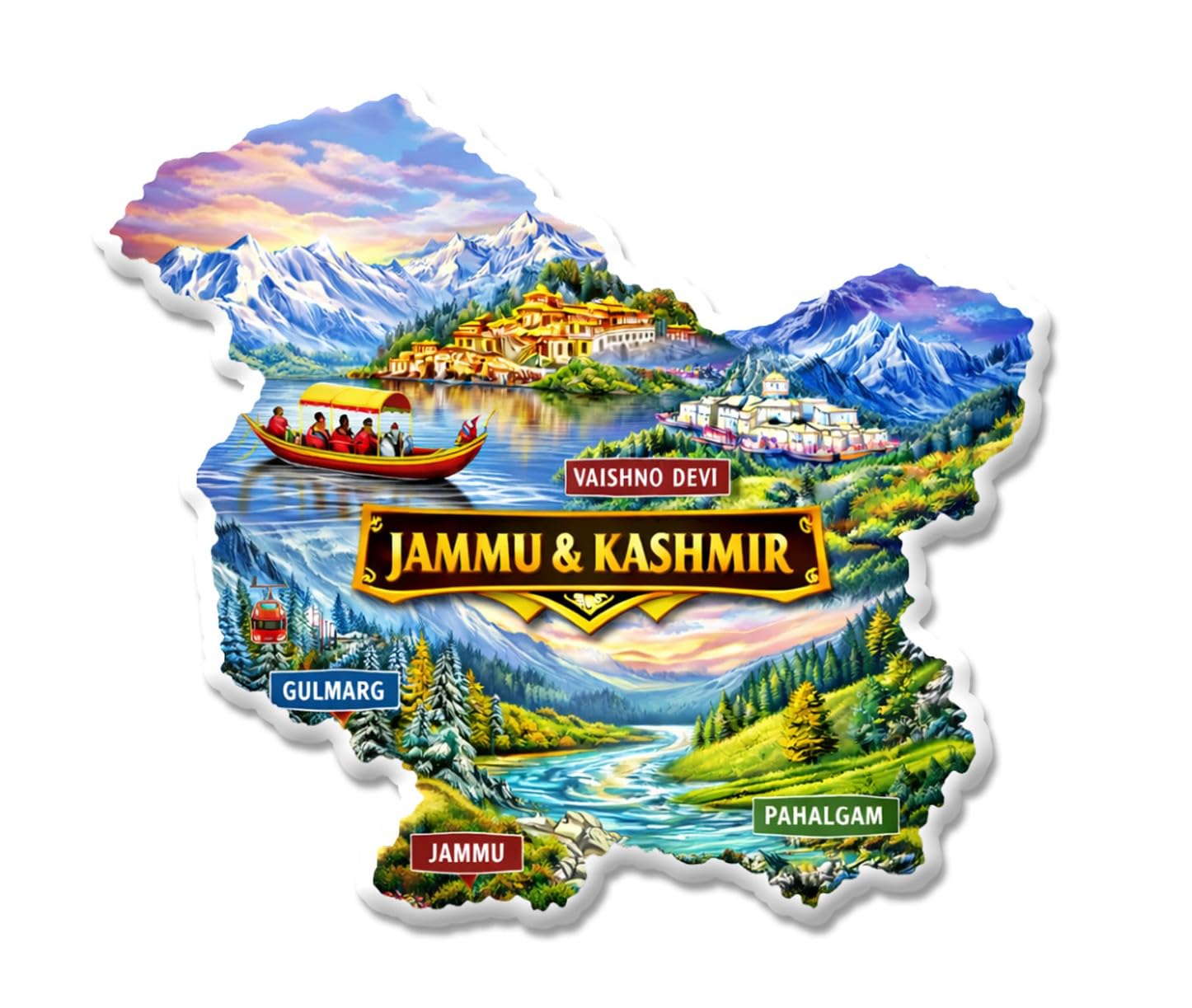 Kerala Fridge Magnet - God's Own Country Design -13