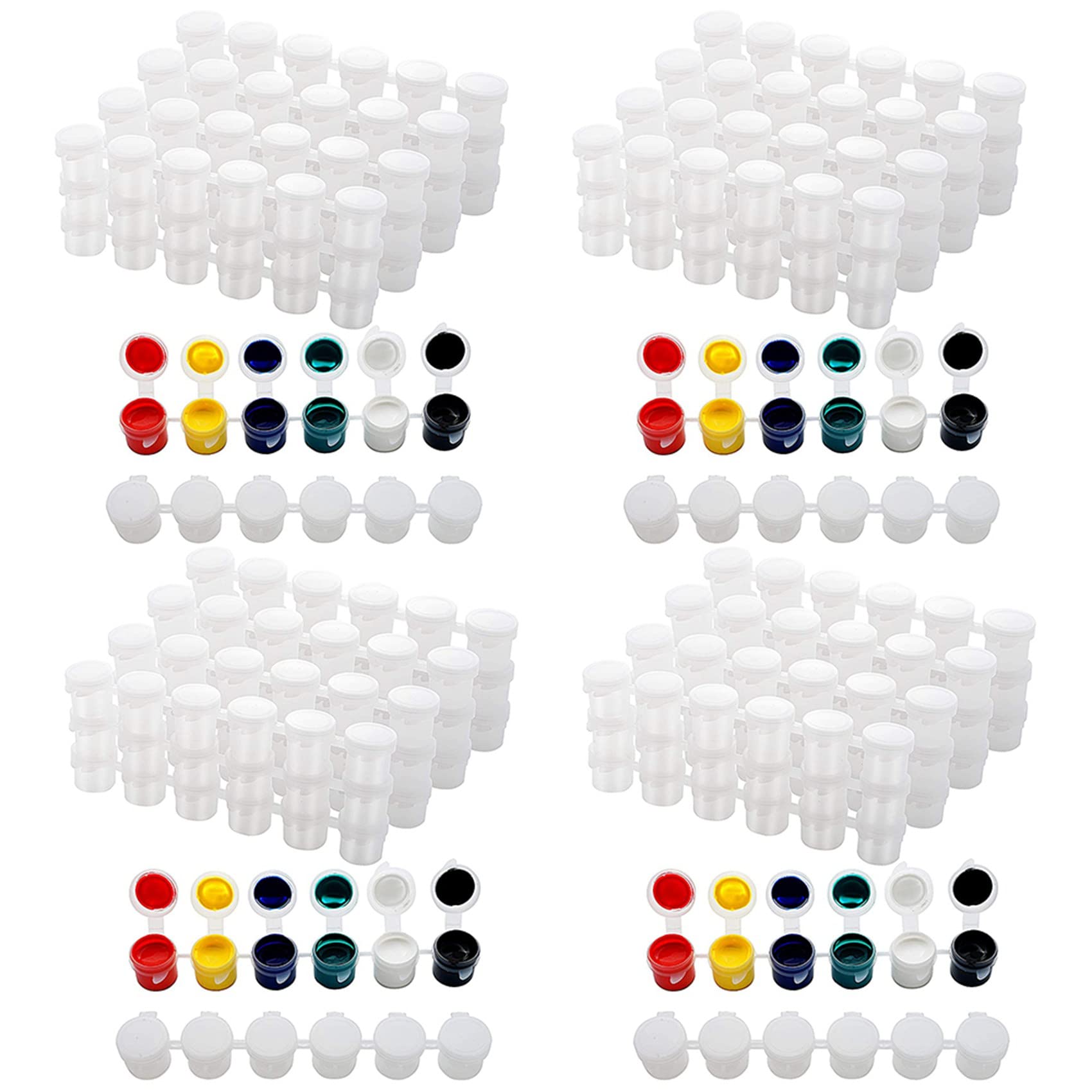 Jnchdghwa Transparent 120 Strips Empty Paint Strips Paint Cup Pots Storage Containers Painting Arts Crafts Supplies (5Ml/120Pc)