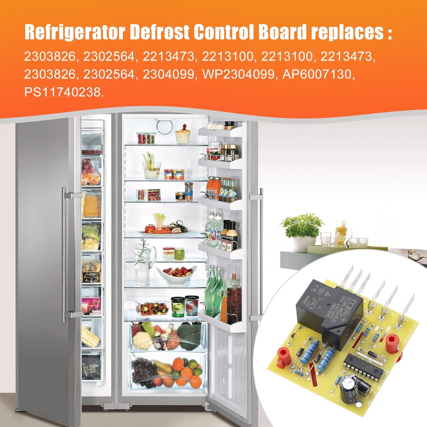 2304099 Refrigerator Adaptive Defrost Control Board WP2304099 for Whirlpool Kenmore Amana Maytag KitchenAid Roper Estate Refrigerator Replace for 1174817 2213100 2213473 2302564 2303826 ADC4099
