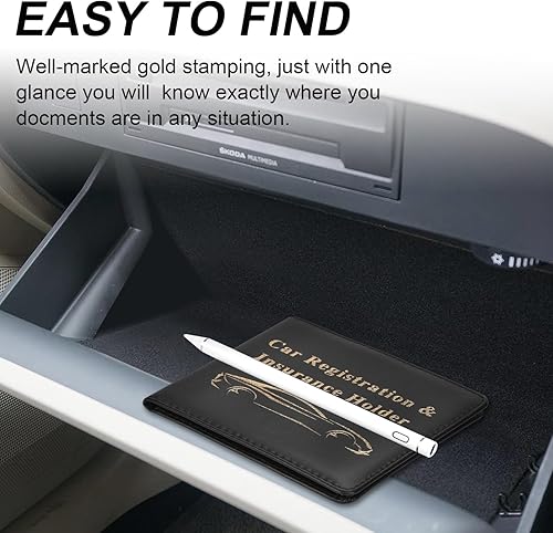 Miniatura 5 de Cacturism Soporte para registro y seguro de automóvil, guantera de vehículo, organizador de automóvil para hombres y mujeres, funda de accesorios