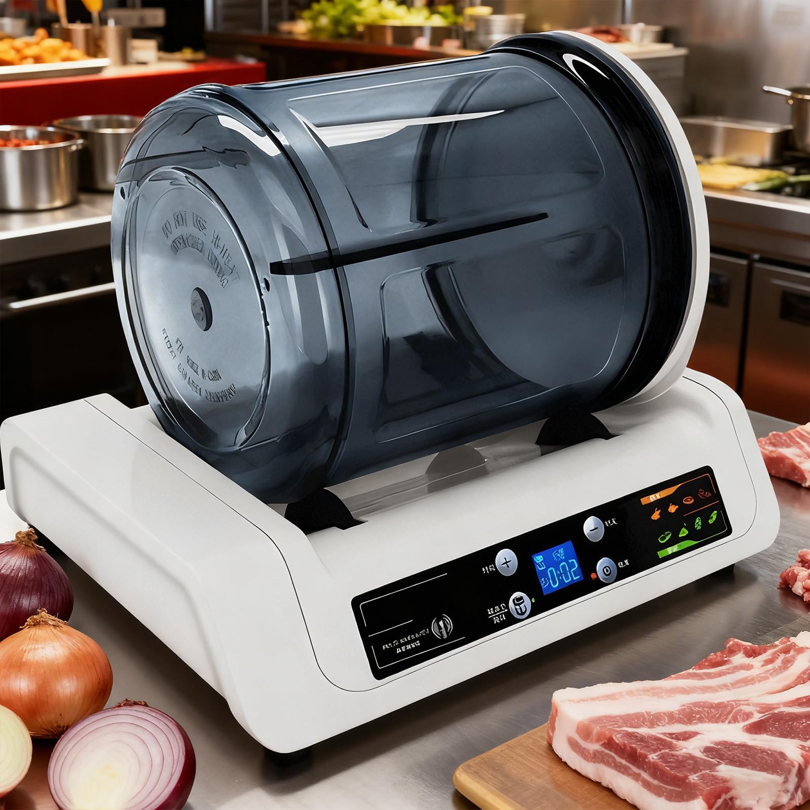 Máquina marinadora de vasos al vacío de 5 l, ablandador industrial de carne y verduras con pantalla LED, apagado automático, temporizador de 0 a 10 horas para barbacoas y restaurantes