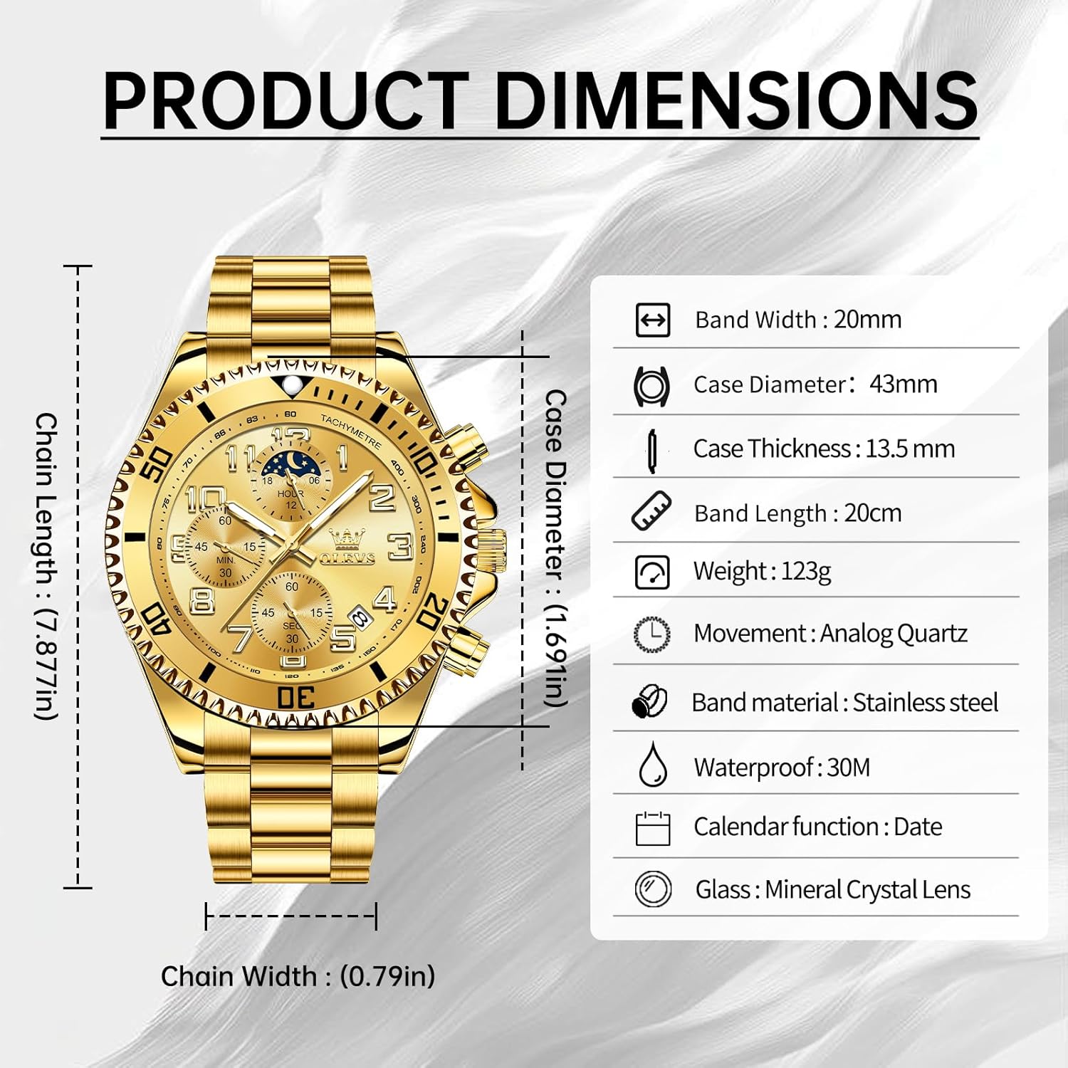 OLEVS Watches Men Waterproof Luxury Big Face Mens Watch Stainless Steel Day Date Quartz Analog Dress Watches for Men Luminous Relojes De Hombre (Green/Blue/Black/Gold) - Image 6
