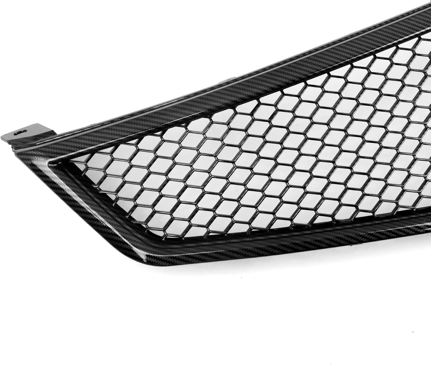 Front Bumper Hood Grille Grill Mesh Cover For Acura TSX 2006-2008 Glossy Black Carbon Fiber Look Matte Black