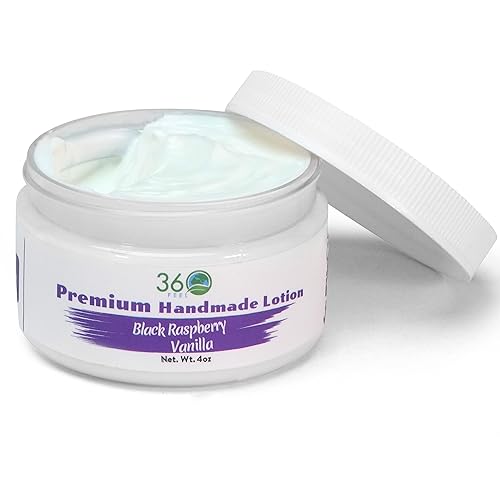 Loción de vainilla y frambuesa negra - Hidrata con coco y aceite de oliva, a base de plantas, no grasa, piel sensible, uso durante todo el día